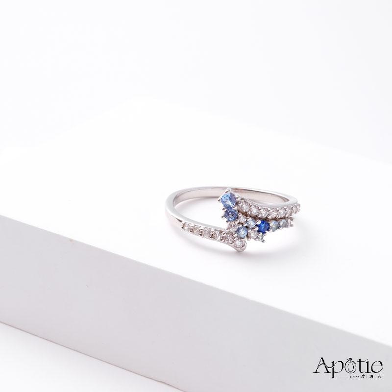 APOTIE Pure Silver Sea Ice Blue ring Specification image