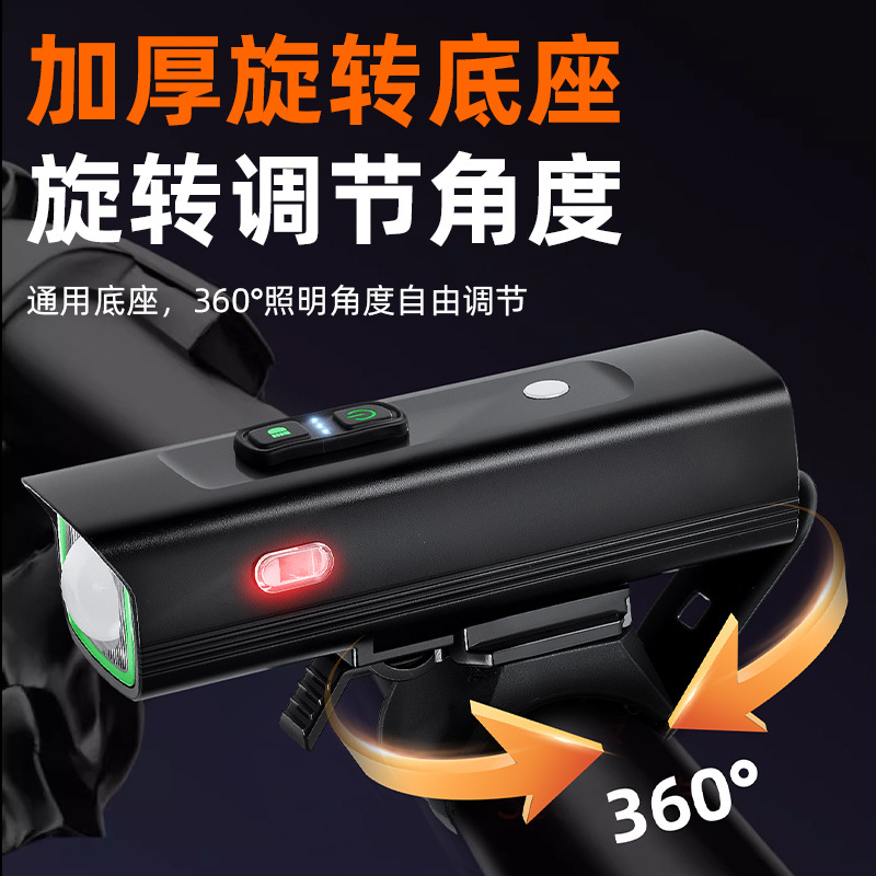 Mountain bike headlights, riding lights, aluminum alloy waterproof road bike night riding lights, night lighting fixtures, riding equipment Specification image