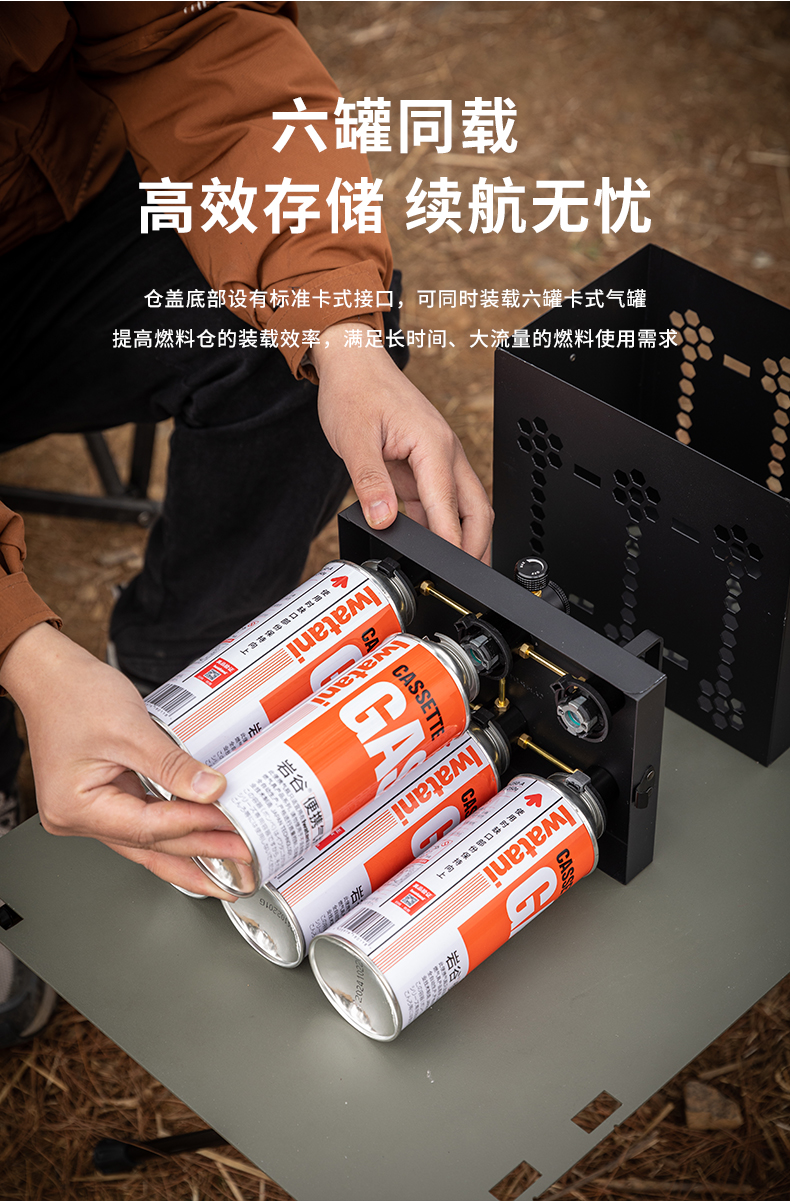 柯曼campingmoon卡式燃料储藏箱六供二转接头户外炉具房车长续航供给BKZ63详情5