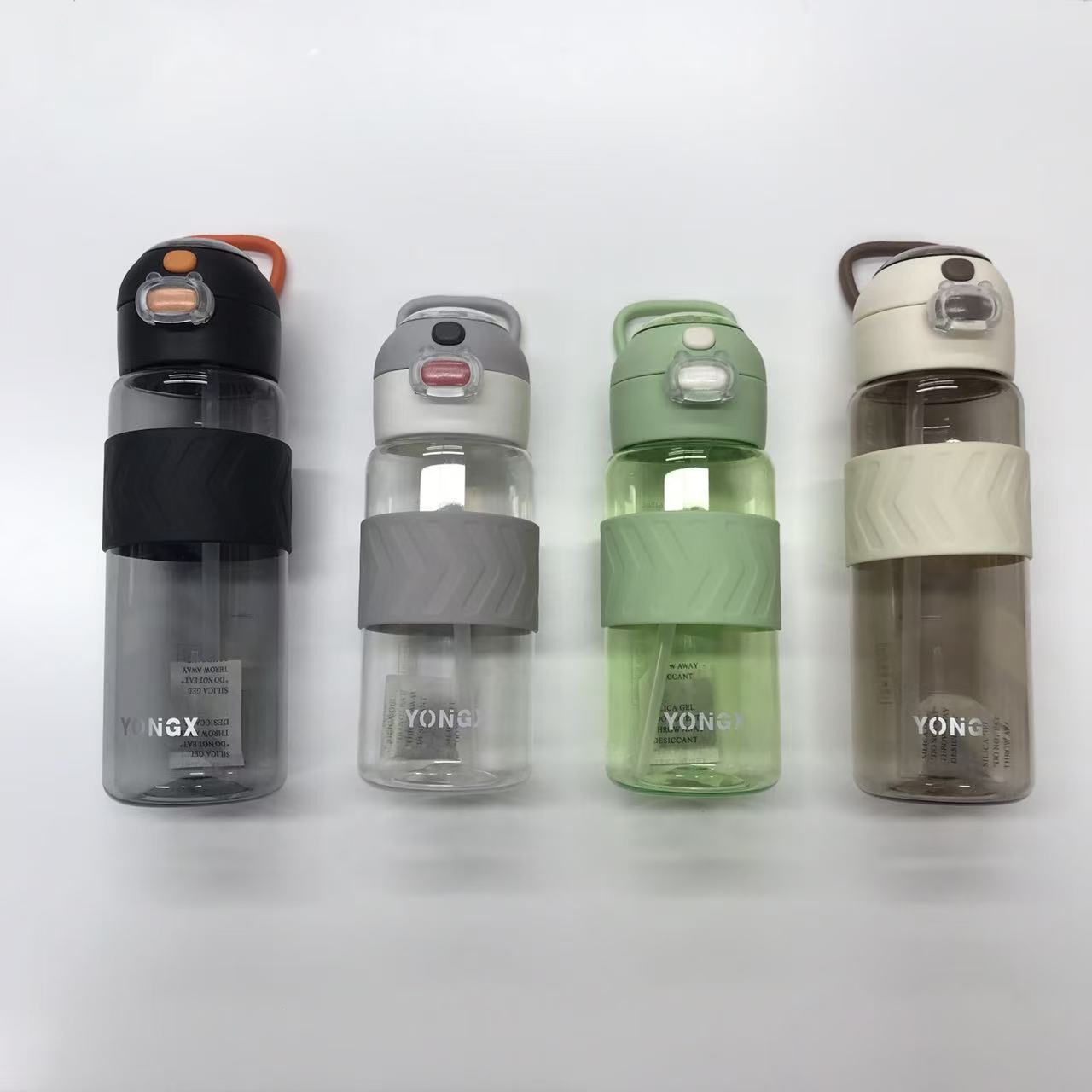 便携提手吸管水杯 防滑套防烫tritan杯 学生办公户外大容量防漏水杯 多色可选详情3