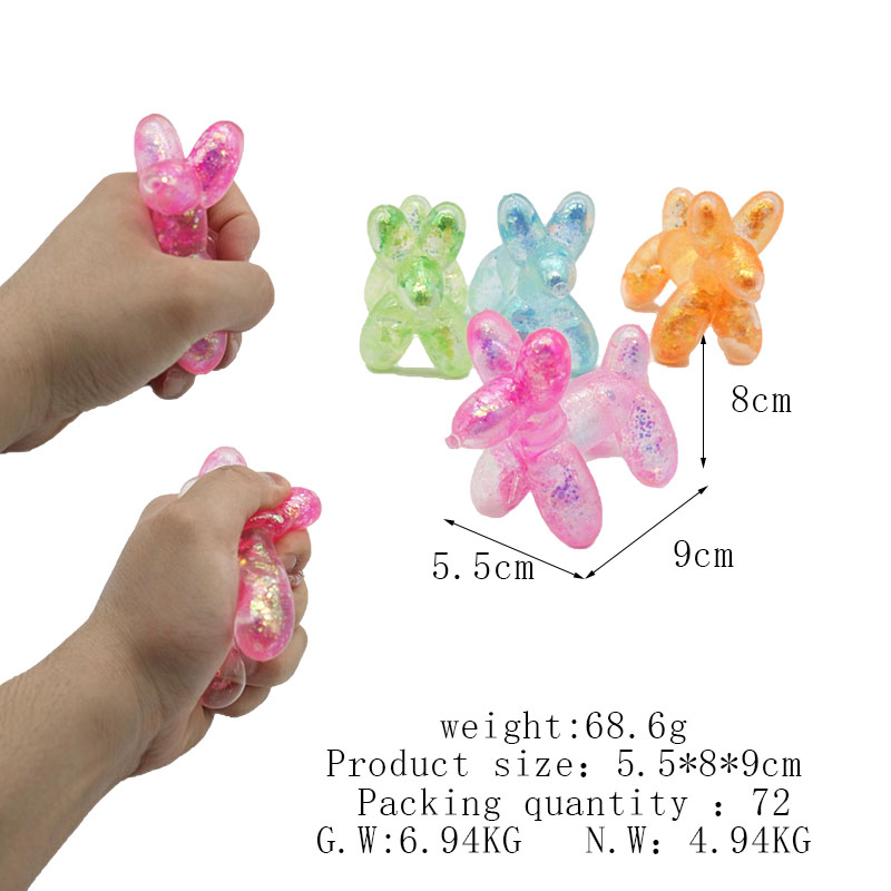 Cross-border bestseller Maltose animal balloon Dog Kneading Fun simulation animal puppy Gold Powder cute stress-relieving toy factory