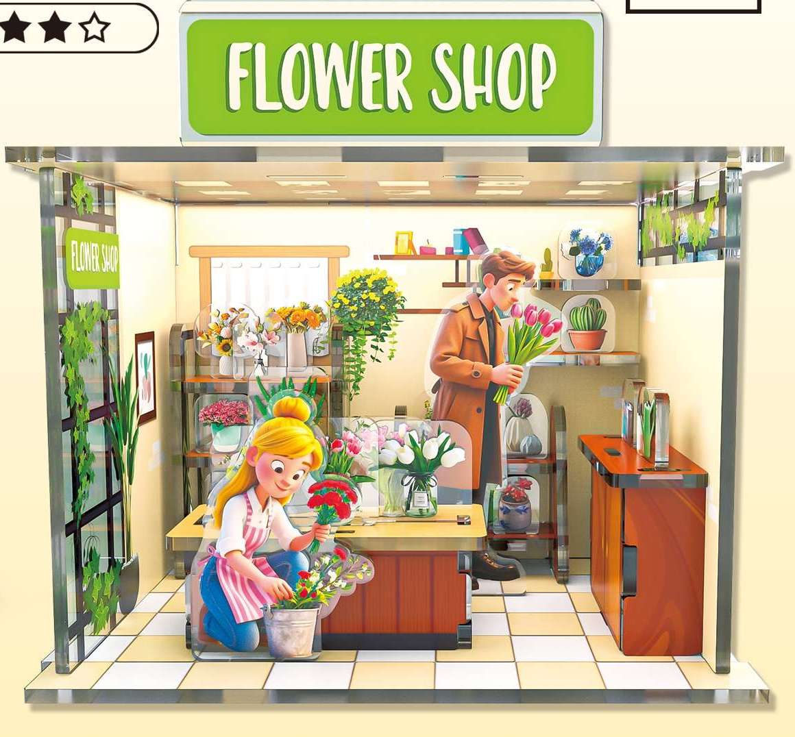 微缩模型屋场景摆件小屋积木创意手工DIY亚克力模型灯光摆件玩具礼品拼图详情图4