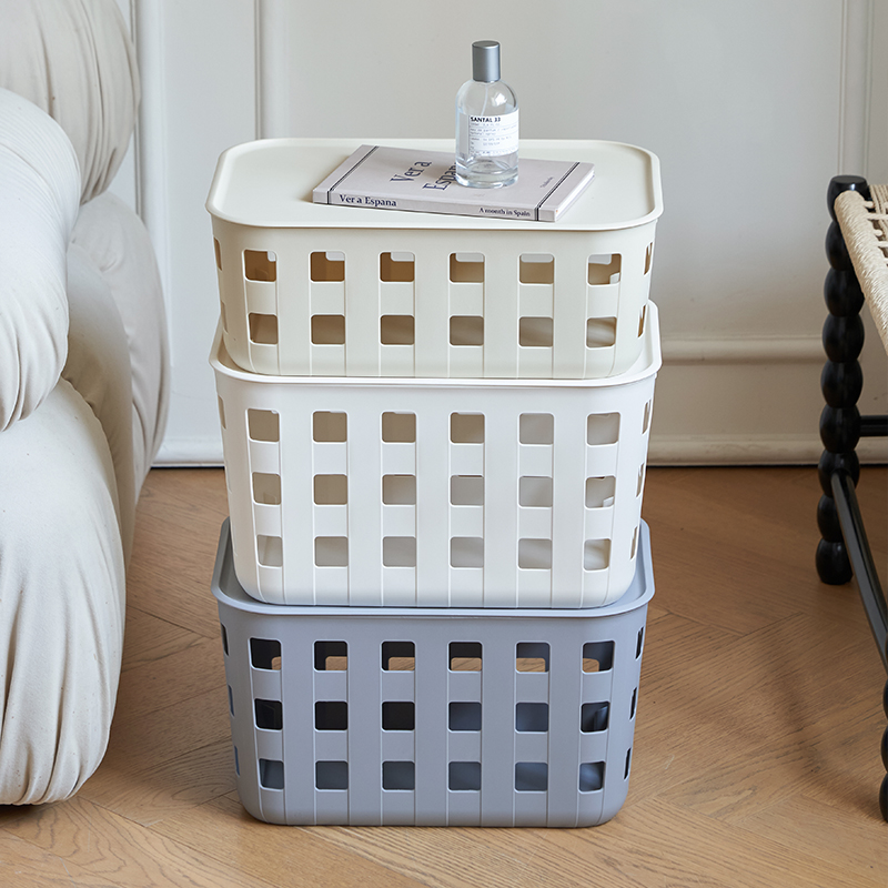 #3001-3012 有盖/无盖 格纹收纳筐细节图