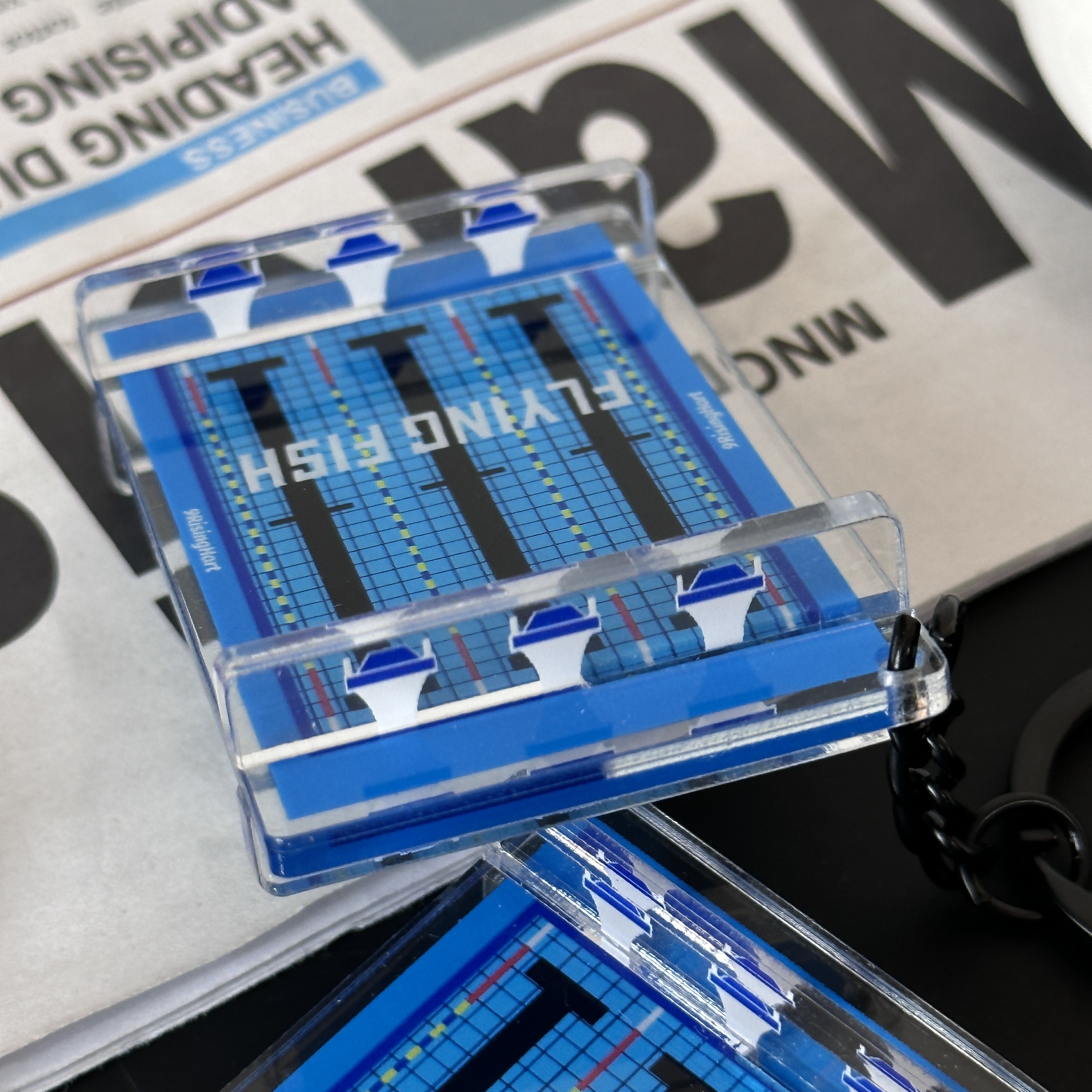 新款体育迷你亚克力立体游泳池车钥匙扣挂件游泳馆文创礼品纪念品详情5