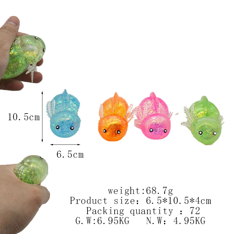 Cross-border bestseller Maltose animal salamander Kneading Fun Simulation gold powder cute stress-relieving toy factory