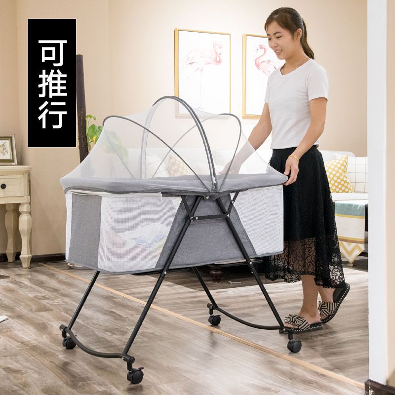 婴儿床多功能宝宝床新生儿可移动便携式小床拼接大床可折叠摇篮床详情图6