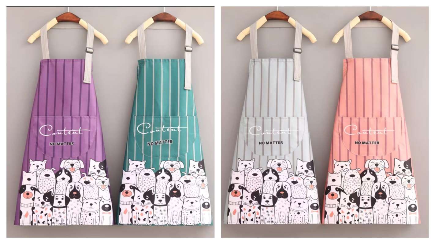 Multi-functional kitchen apron with heat transfer printing, creative anti-stain and durable daily necessities, practical kitchenware detail image 7