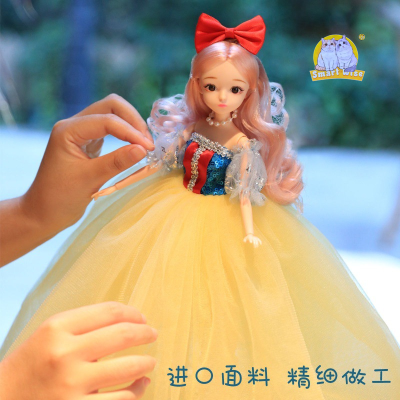 依甜芭比娃娃礼盒套装生日礼物闪光婚纱娃娃过家家洋娃娃女孩玩具