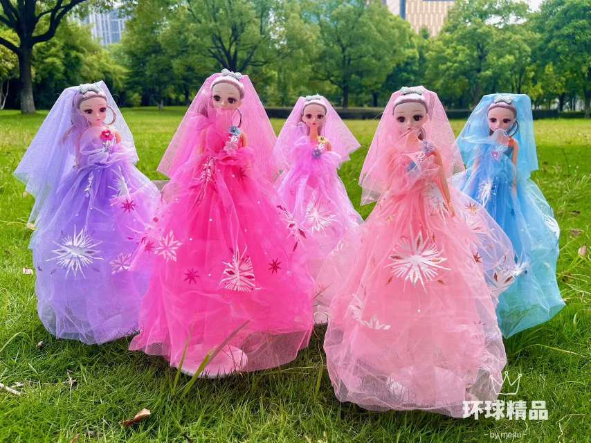 Realistic Barbie dolls, exquisite children's toys, outfits, girls' gifts, pretend play toys, sequined veil dolls