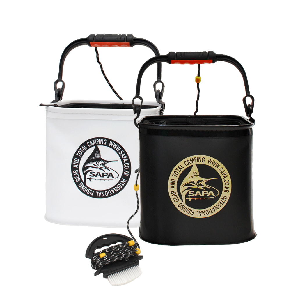 SAPA 手提水桶22CM 黑色 白色 带刷子