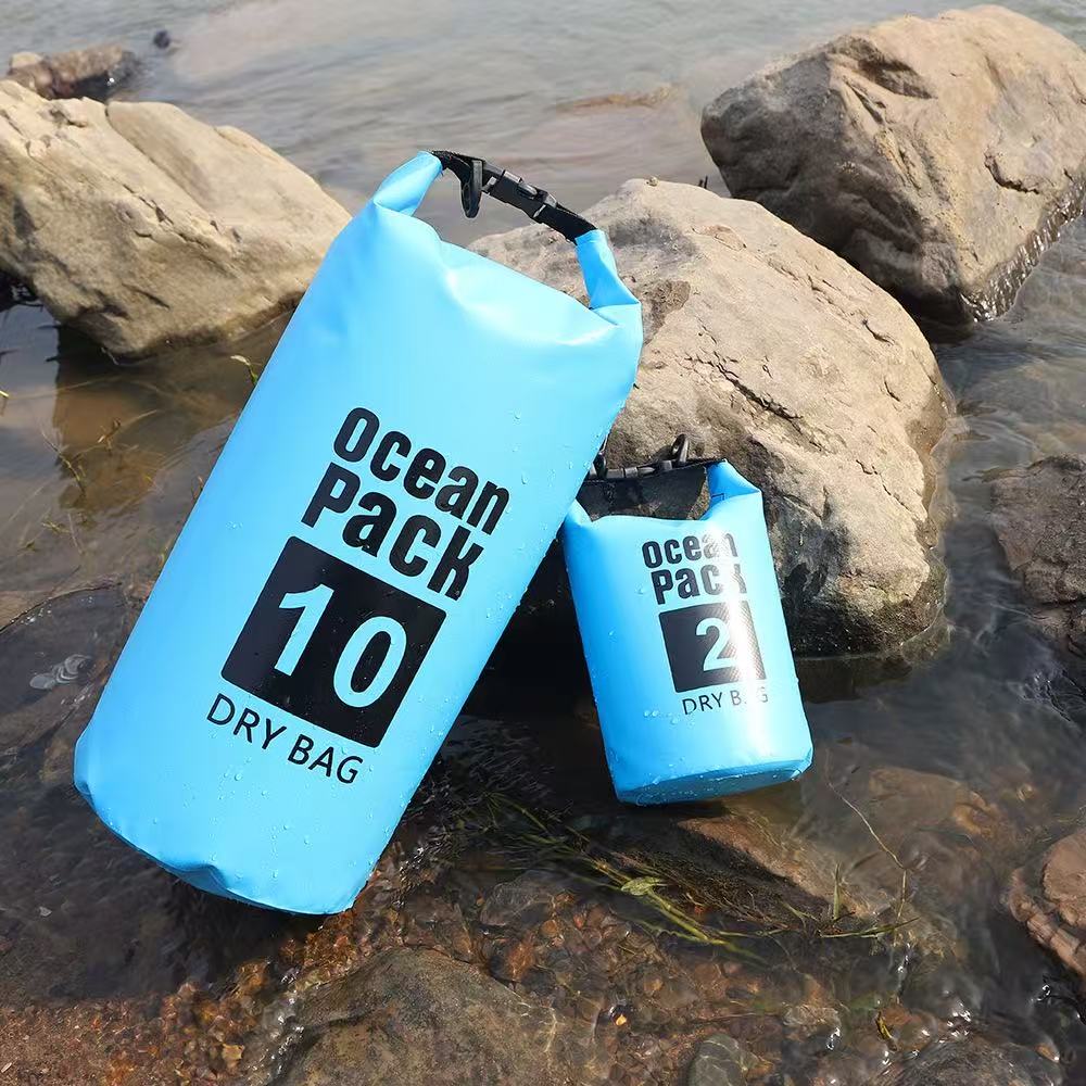 户外防水背包儿童收纳包防水袋PVC登山徒步斜挎防水PVC收纳包雨林潜水沙滩承重桶承重背包野营防水袋产品图