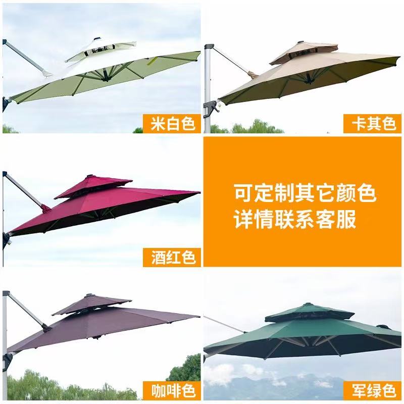 户外遮阳伞别墅庭院遮阳伞室外LED带灯罗马伞露天户外大伞太阳伞产品图