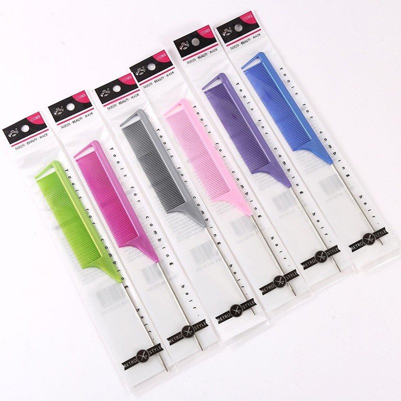 跳跳猪尖尾梳美发专用油头梳挑梳密齿发型师钢针尖尾梳尖头梳剪发拉直发