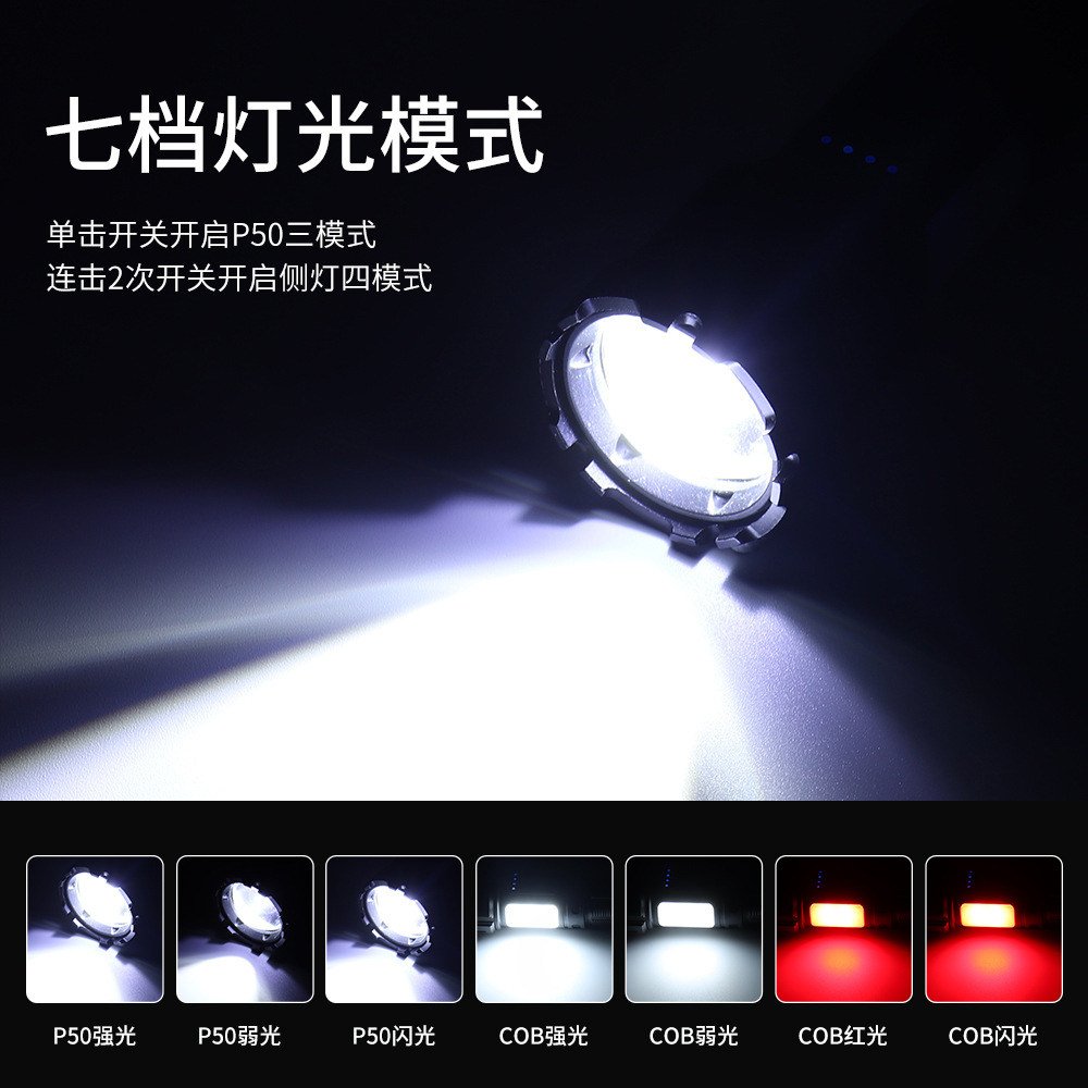 P50 High-intensity Flashlight Type-C Rechargeable outdoor Zoom Long-range multi-functional LED long-life flashlight Specification image
