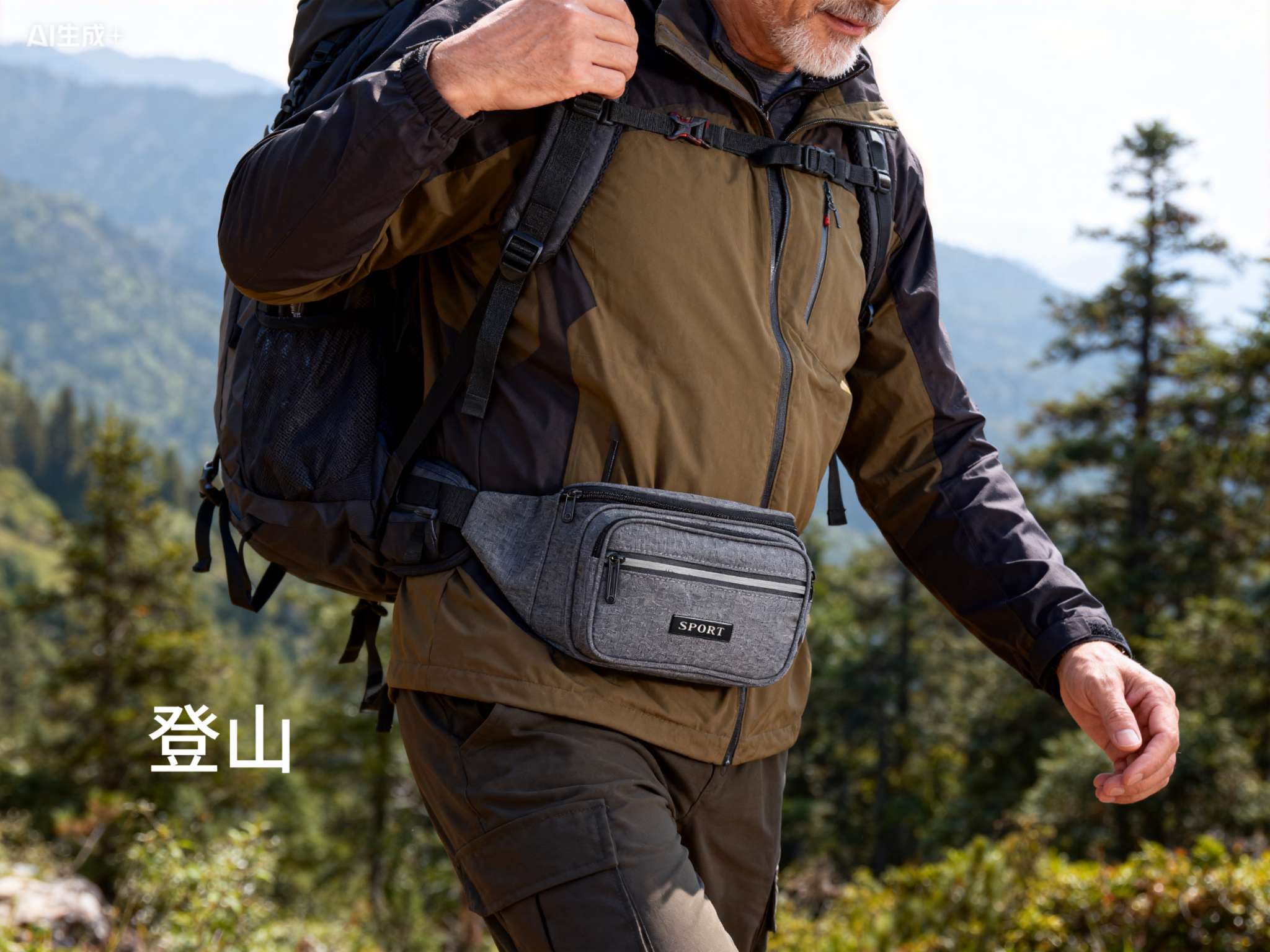 2025 Manufacturer's multi-functional waist bag, mobile phone bag, outdoor sports bag, large-capacity men's and women's business wallet, casual crossbody bag, wholesale and retail for foreign trade detail image 12