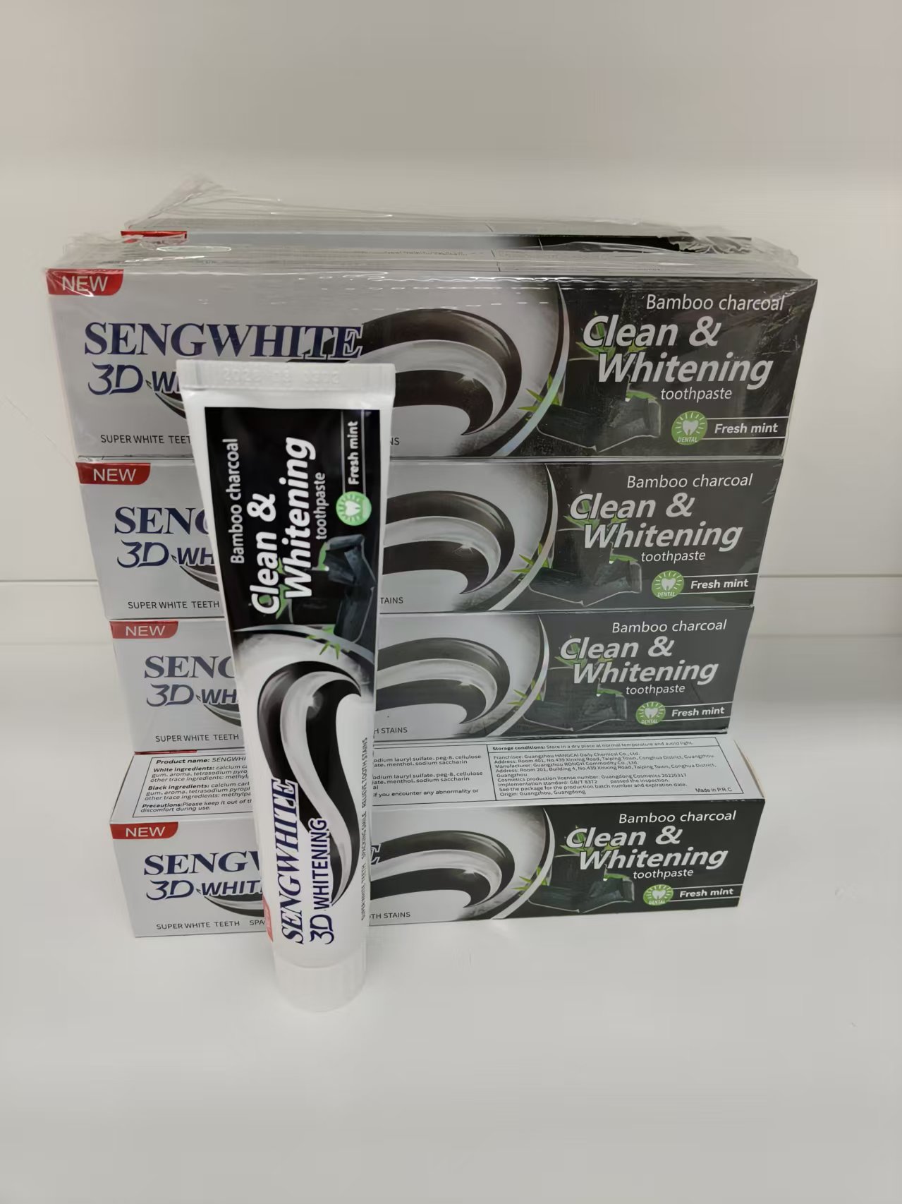maxi limpio100g牙膏竹炭清洁缓解牙渍清新薄荷牙膏