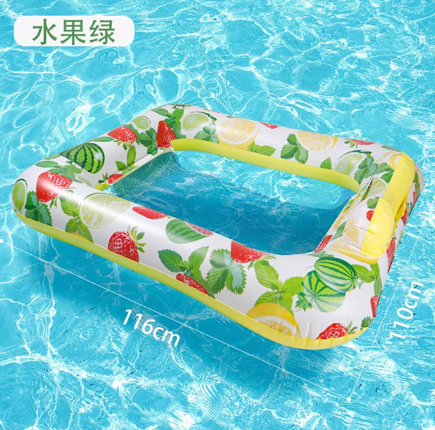 跨境新品方形躺椅浮排加厚pvc网布躺椅浮排水上充气坐骑详情图6