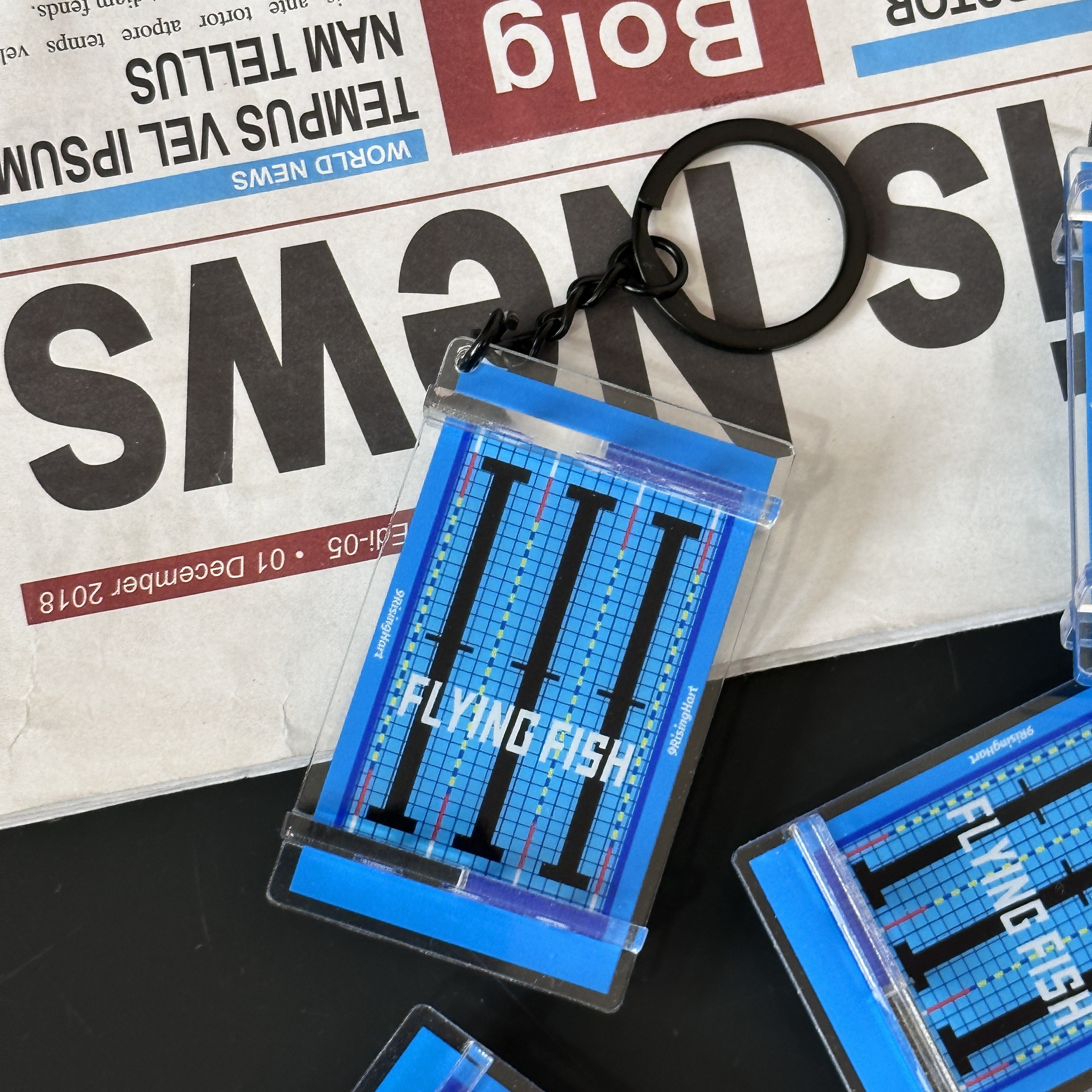 新款体育迷你亚克力立体游泳池车钥匙扣挂件游泳馆文创礼品纪念品细节图