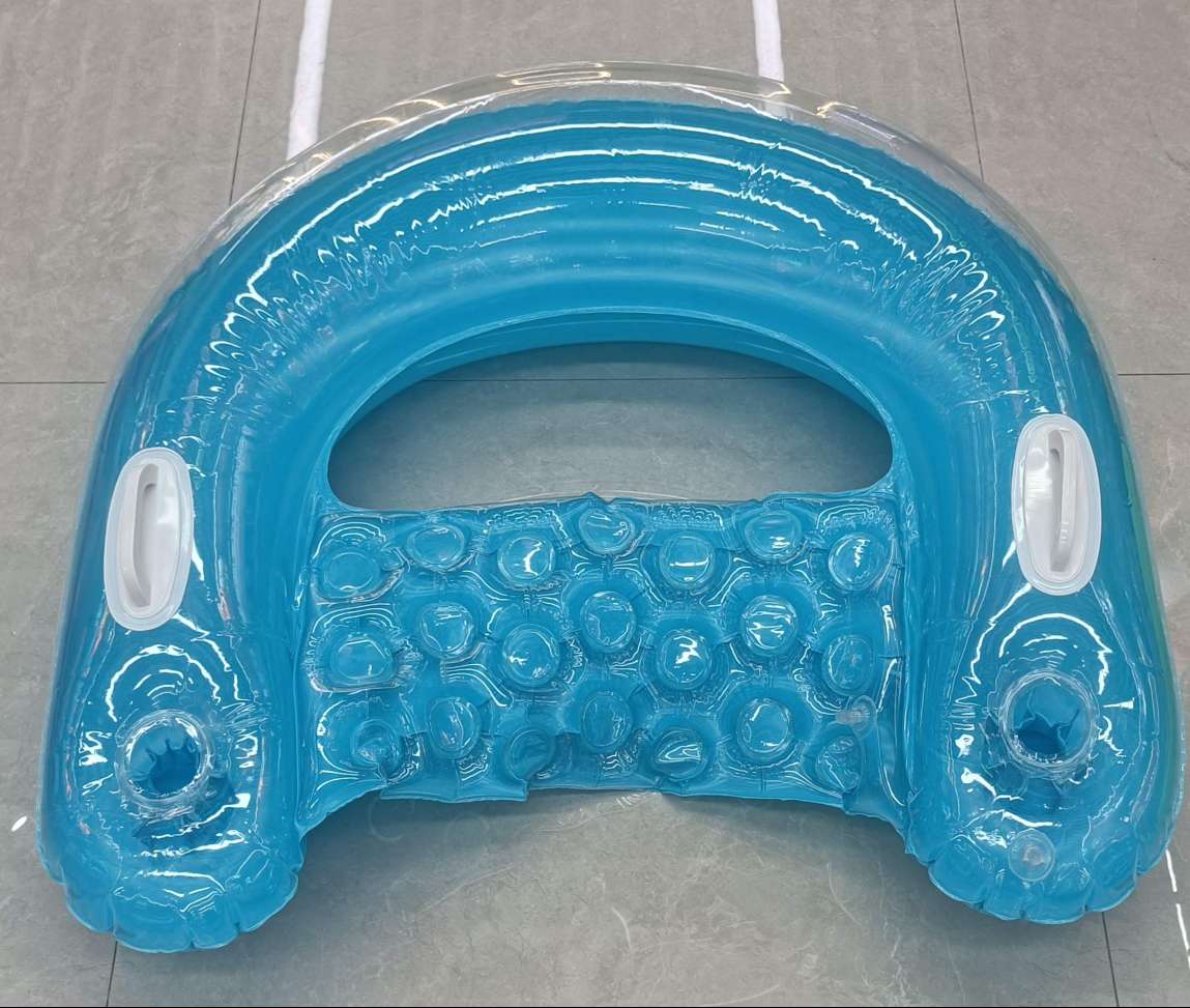 成人游泳U型漂浮躺椅纯色浮排男女通用游泳池浮椅气垫软床四色