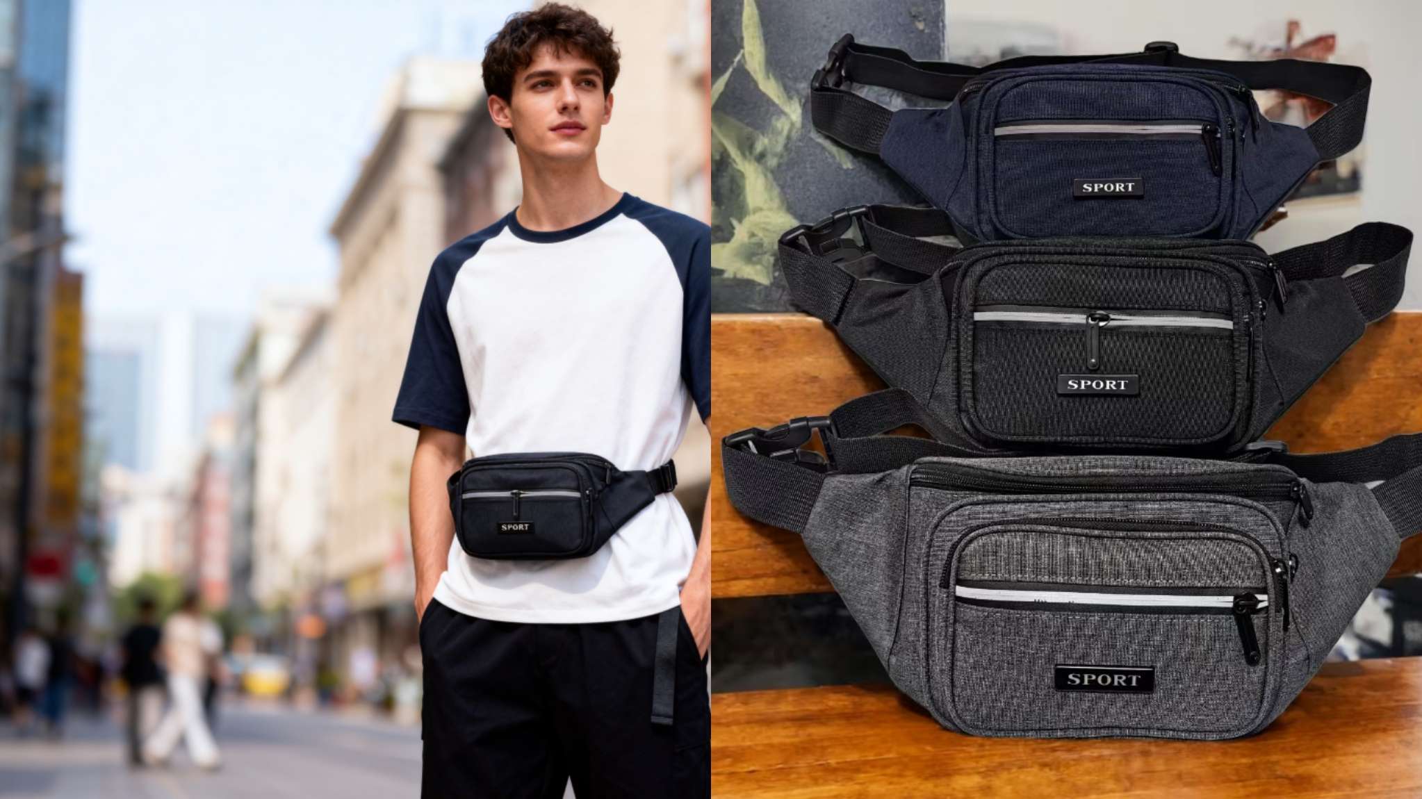 2025厂家多功能腰包  手机包  户外运动包 大容量男女生意收钱包 休闲斜挎包 外贸 批发零售