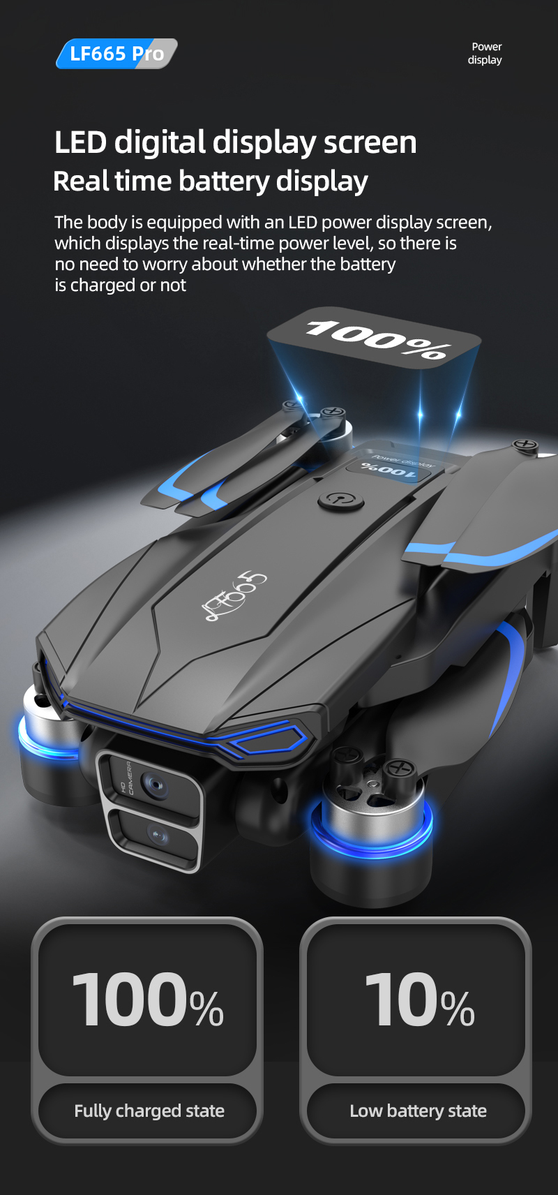 foozacLF665 nueva llegada nueva cámara dual hd con motor sin escobillas drone aircraft pic 9