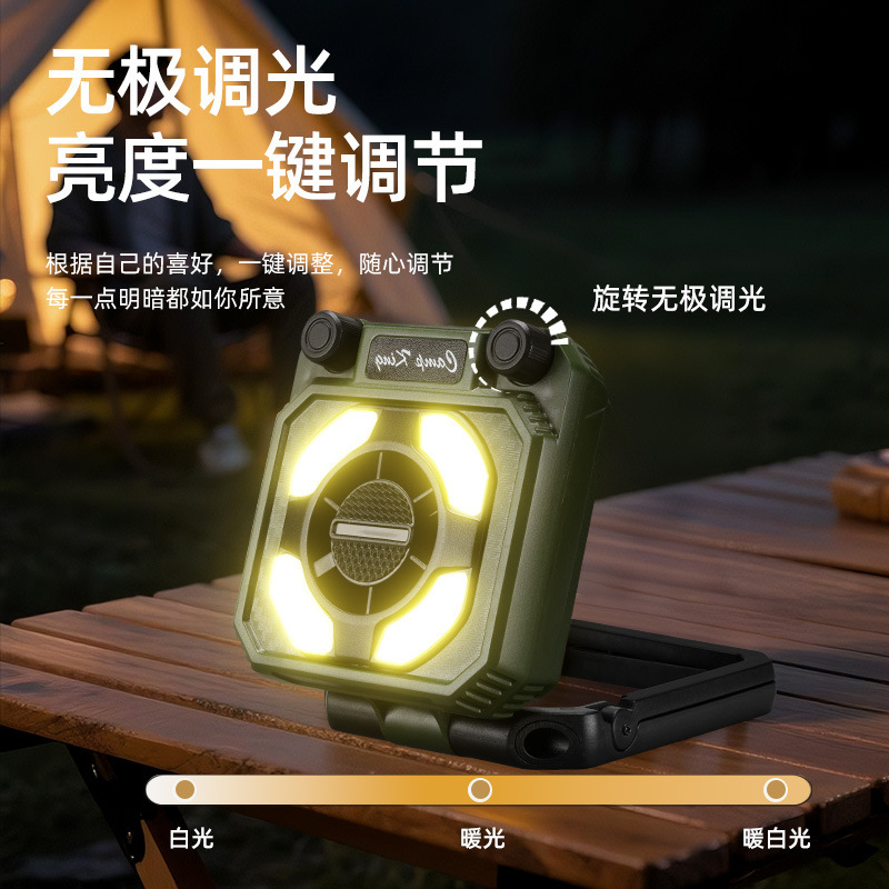 New fan camping lamp USB charging digital display portable multi-functional magnetic camping tent lamp fan lamp pic 2