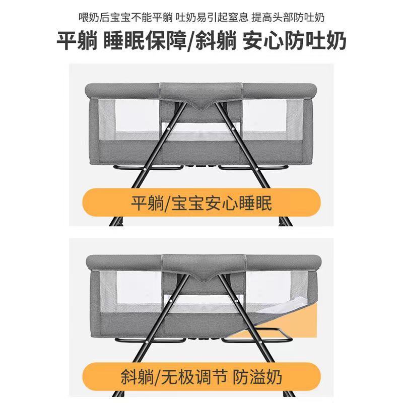婴儿床多功能宝宝床新生儿可移动便携式小床拼接大床可折叠摇篮床详情图2