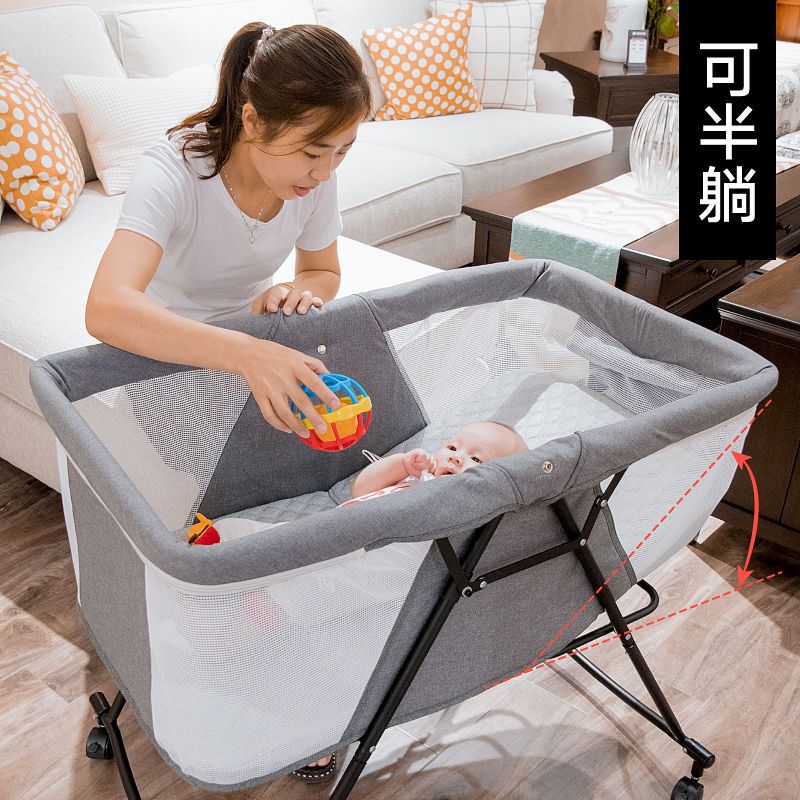 婴儿床多功能宝宝床新生儿可移动便携式小床拼接大床可折叠摇篮床详情图4