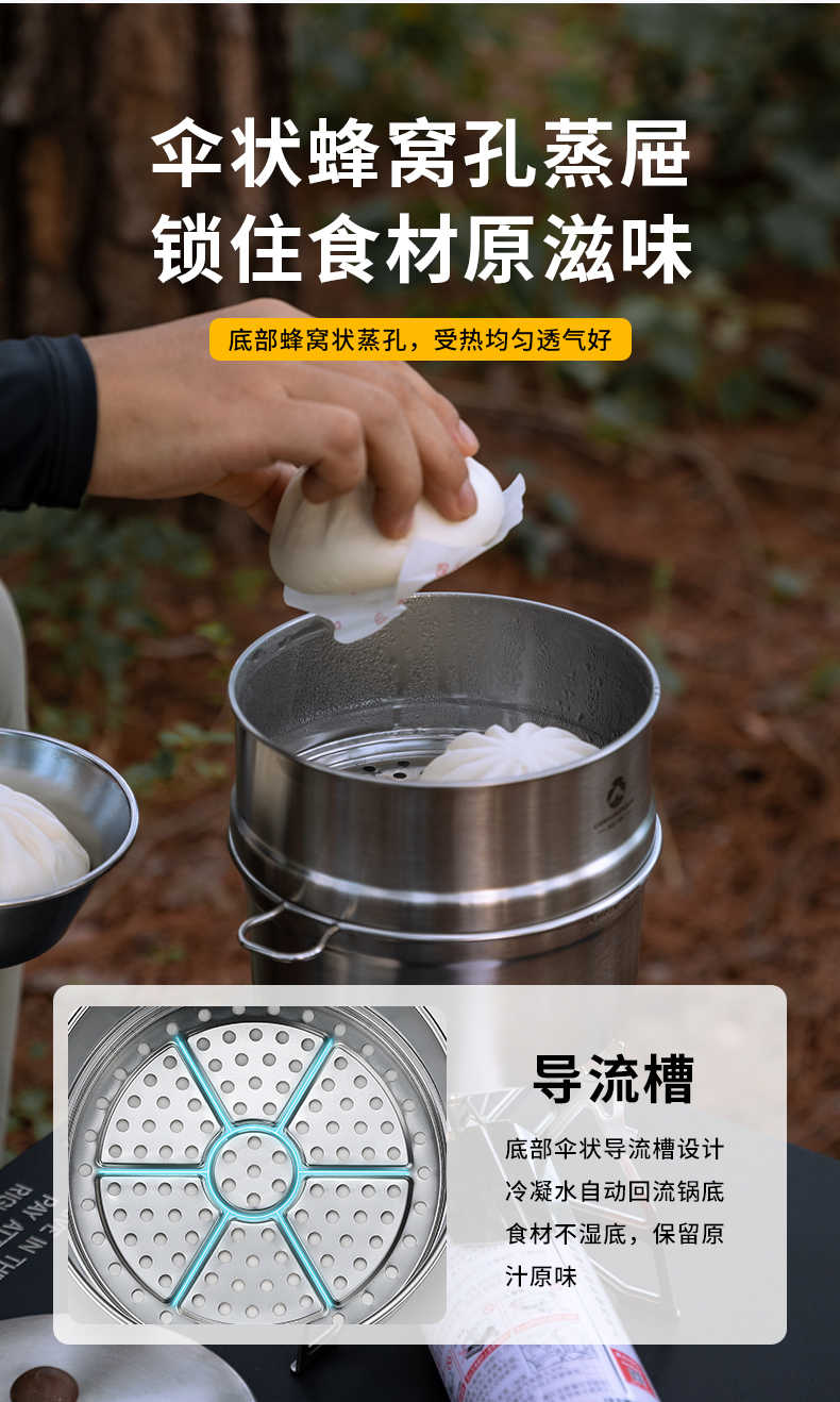 Koman campingmoon Lightweight instant noodle Pot Set, Outdoor camping water boiling and cooking utensils, camping kitchenware, Sherla Pot S371 pic 7