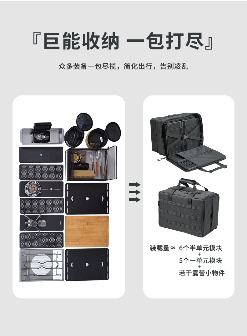 Koman campingmoon large-capacity storage box, camping IGT module, combined storage bag, outdoor tactical compartment toolkit BK-46 pic 6