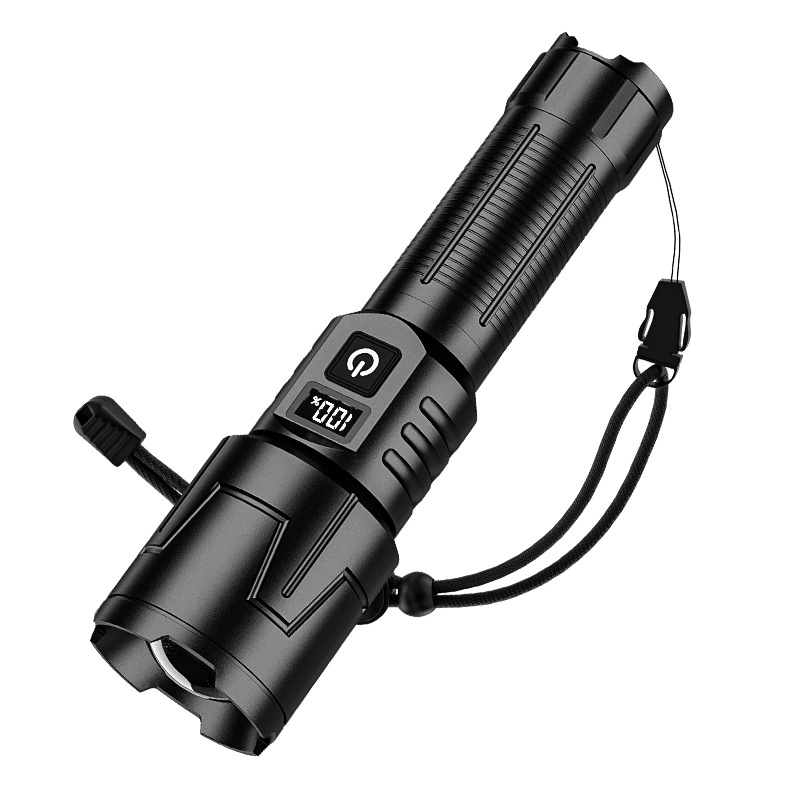 New outdoor white laser flashlight with strong light, electric display, multi-functional power output, emergency hand light for hiking and camping pic 7
