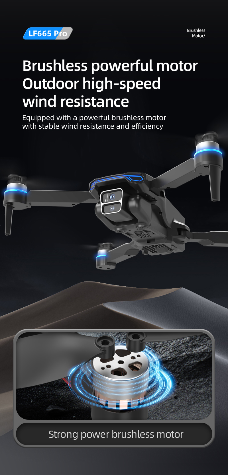 foozacLF665 nueva llegada nueva cámara dual hd con motor sin escobillas drone aircraft pic 6