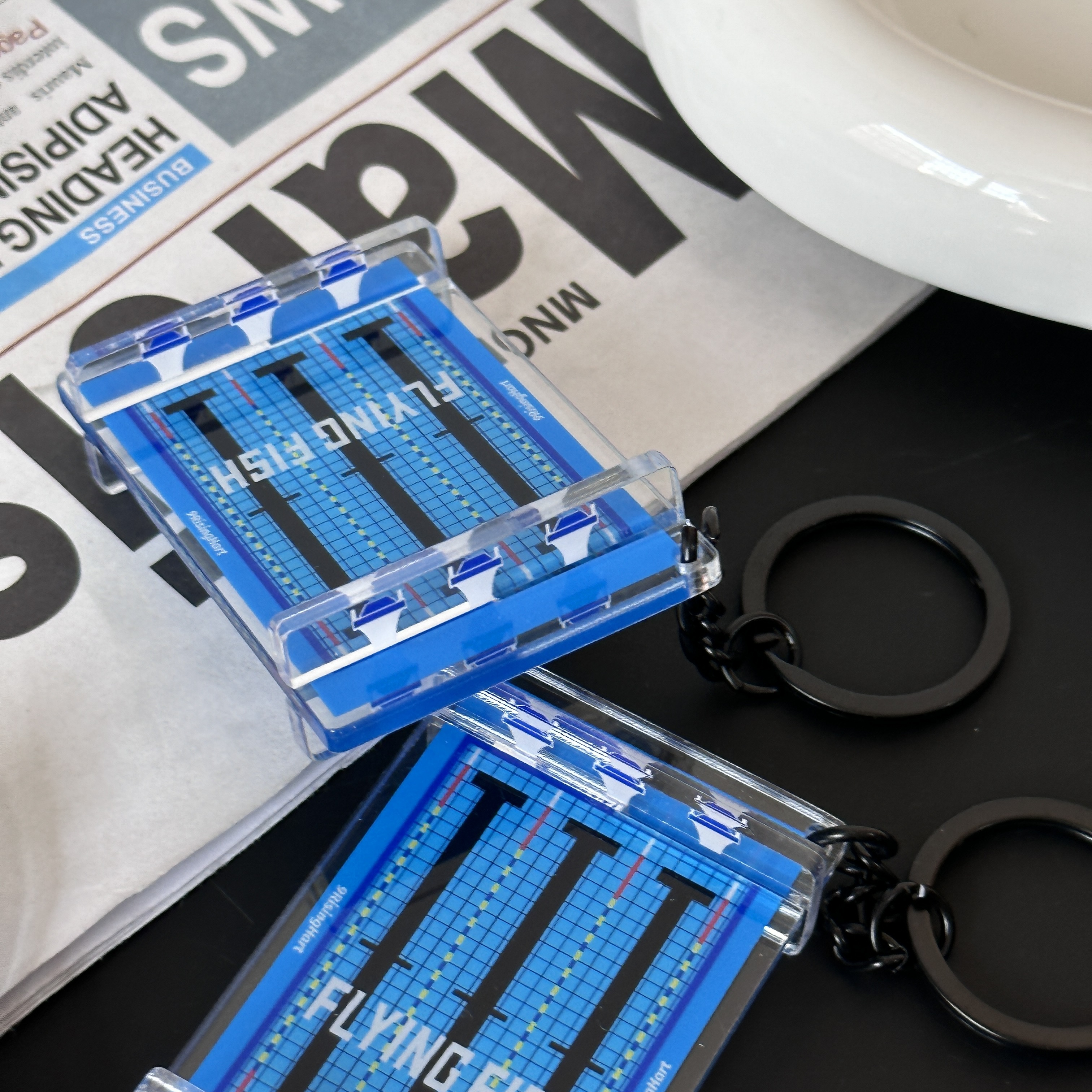 新款体育迷你亚克力立体游泳池车钥匙扣挂件游泳馆文创礼品纪念品详情1