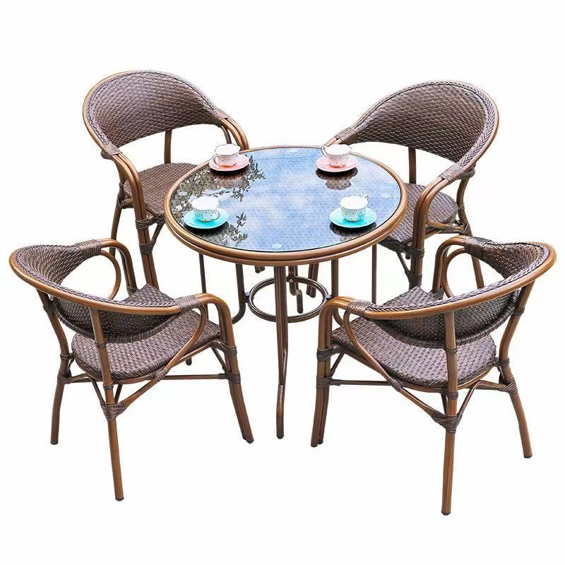 藤椅三件套别墅家用阳台小桌椅室内外茶几组合户外庭院休闲仿腾椅