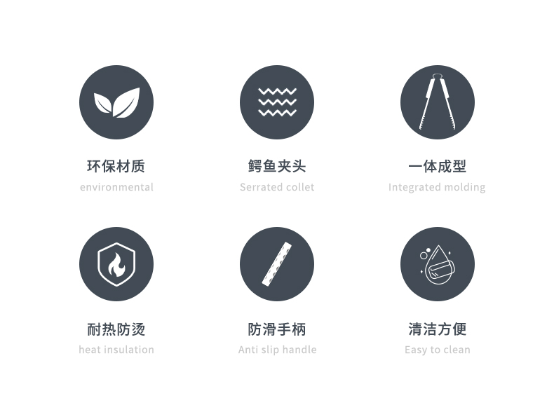 柯曼campingmoon木炭夹子烧烤工具加强版焚火夹防烫手柄户外防滑捡垃圾夹工具BKMS-41详情2