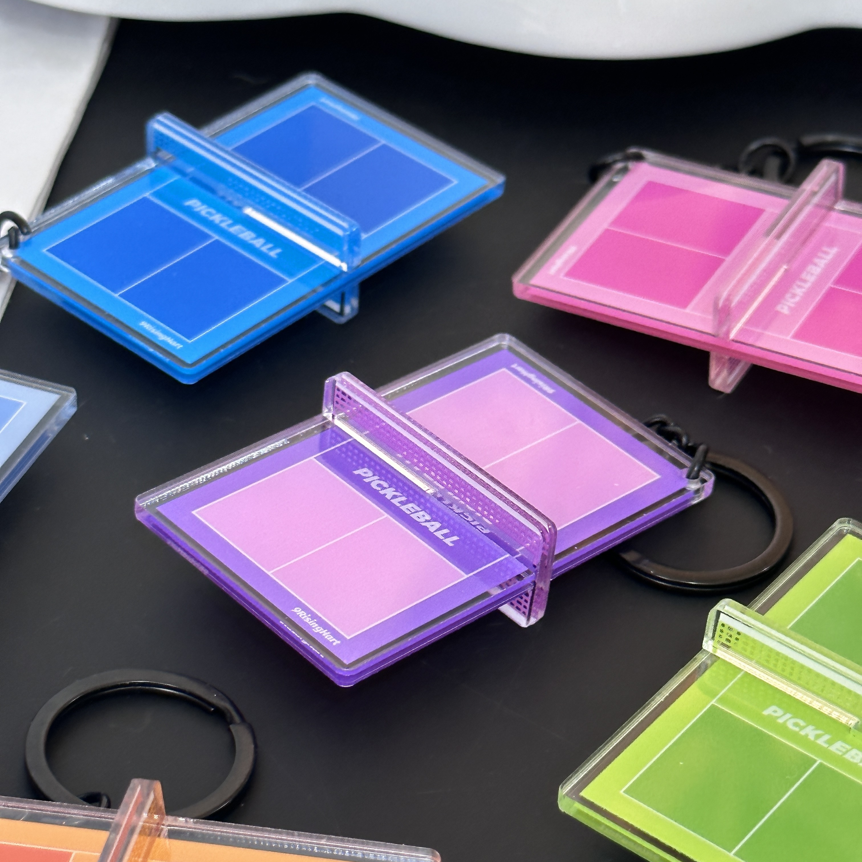 新款跨境亚克力立体匹克球场车钥匙扣纪念品包包挂件文创礼品挂饰详情5