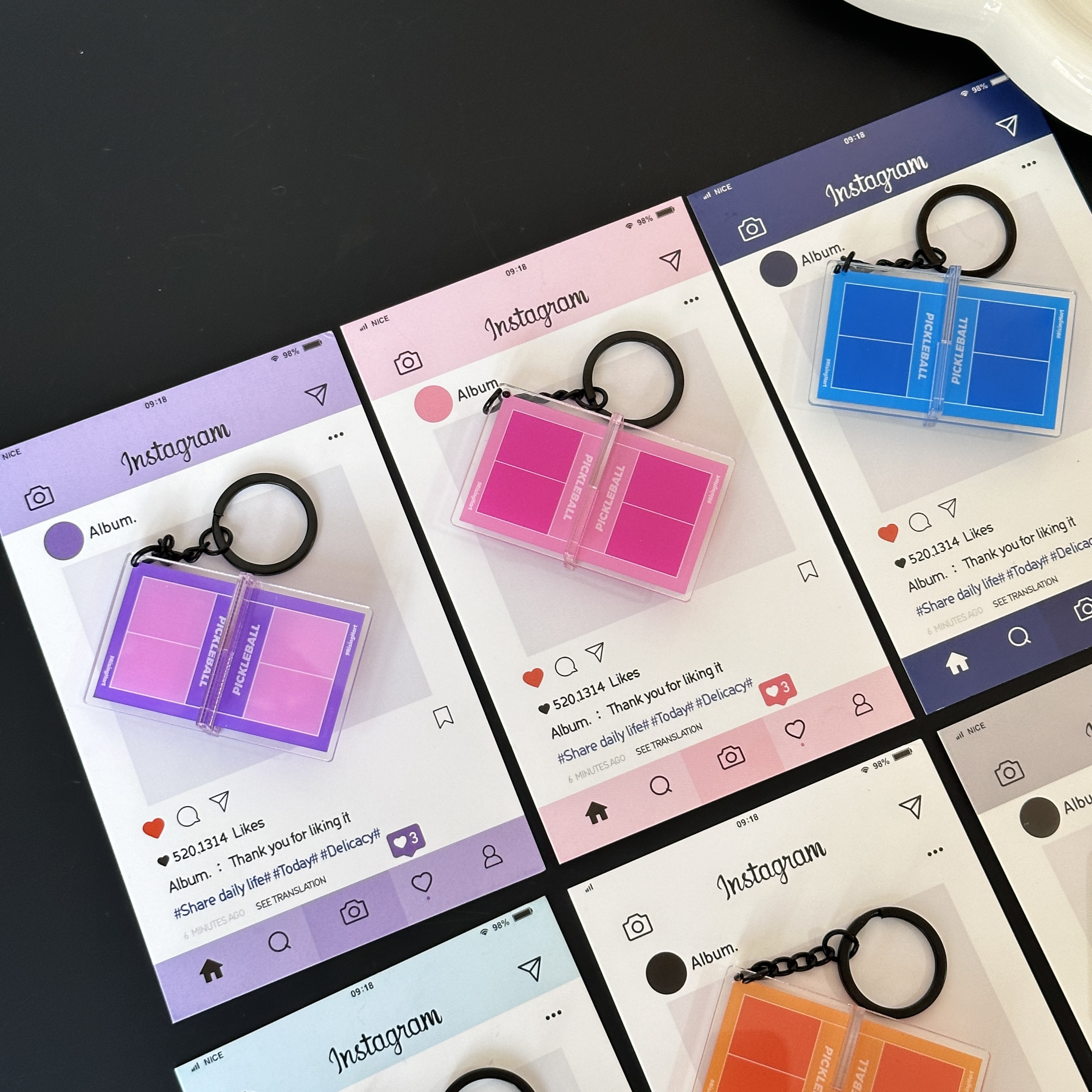 新款跨境亚克力立体匹克球场车钥匙扣纪念品包包挂件文创礼品挂饰详情4