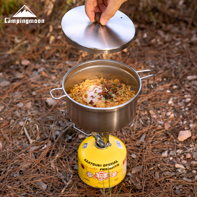 Koman campingmoon Lightweight instant noodle Pot Set, Outdoor camping water boiling and cooking utensils, camping kitchenware, Sherla Pot S371 details Picture