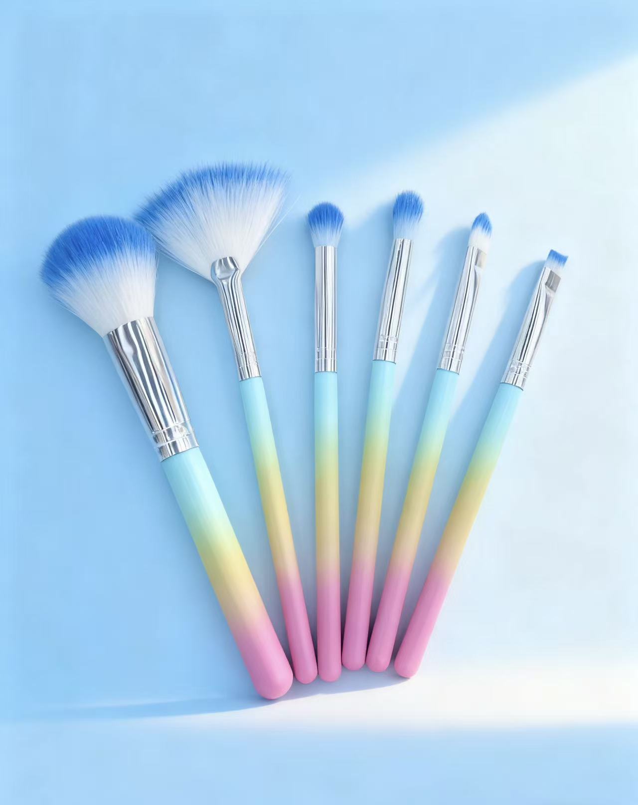 美之秀海洋风6支化妆套刷腮红眼影高光散粉细节刷新手套装