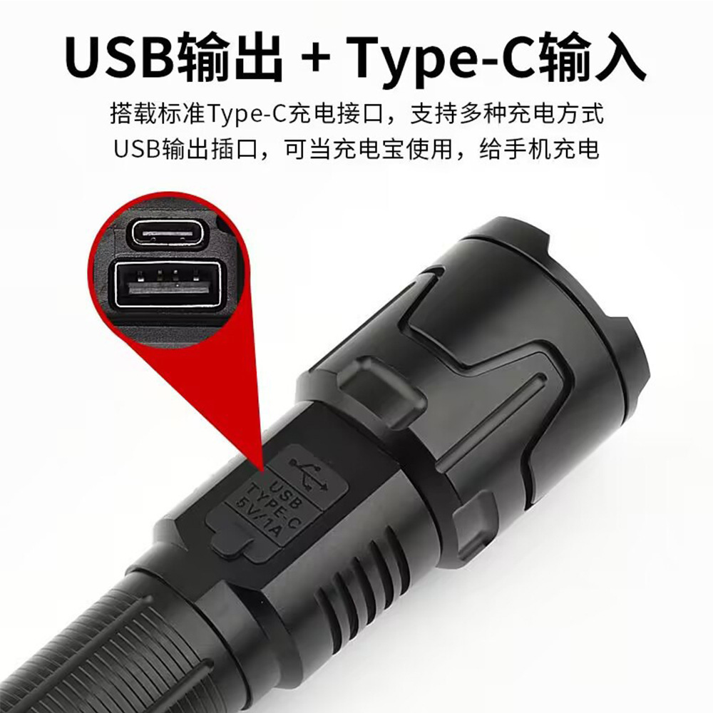 Long-endurance long-range zoom white laser high-intensity flashlight LED outdoor multi-functional rechargeable flashlight Application Scenario