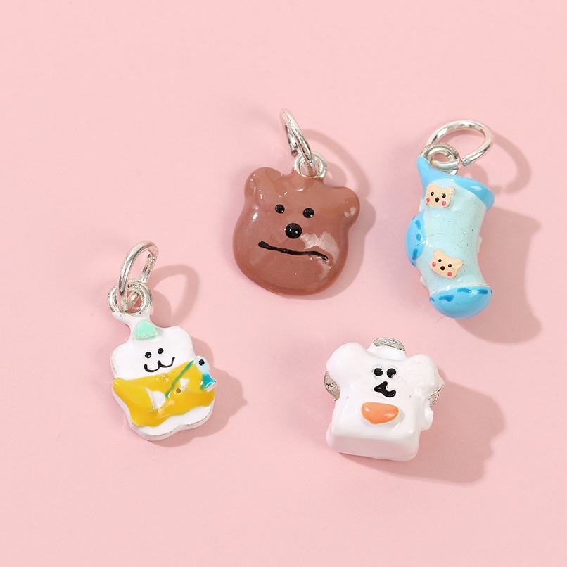 可爱卡通手绘饰品配件材料新款卡通串珠DIY手工手链项链珠子吊坠 diy