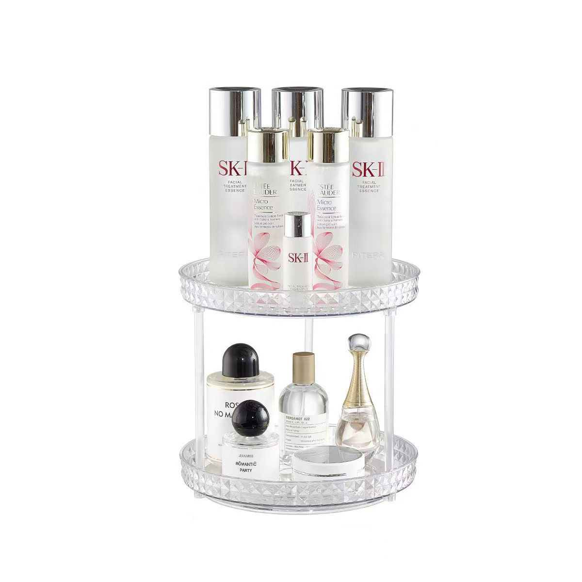 喜望单层旋转收纳架女士节日礼品台面化妆品卧室护肤品置物架细节图