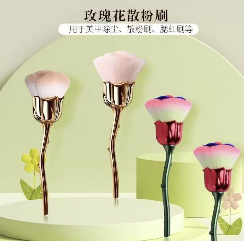 高档新款玫瑰花朵刷巨大巨柔软单支花瓣散粉底化妆刷美妆用具产品图