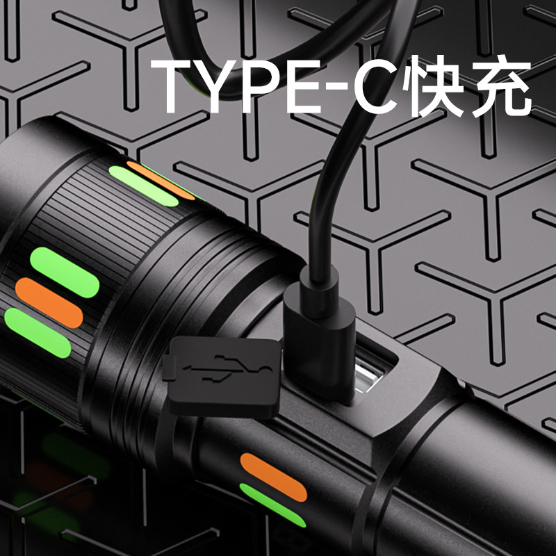 New outdoor high-intensity long-range flashlight, portable and long-lasting charging flashlight, emergency handheld flashlight for hiking and camping Specification image