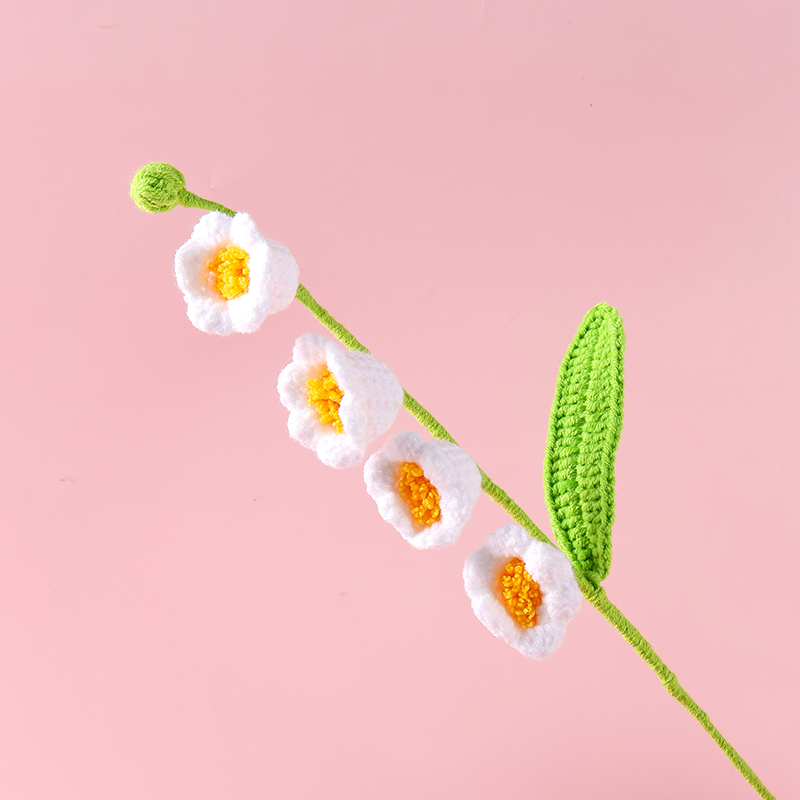 虞美人毛线花花枝钩织花纯手工编织仿真花包花束材料现货可来图来样定制详情1