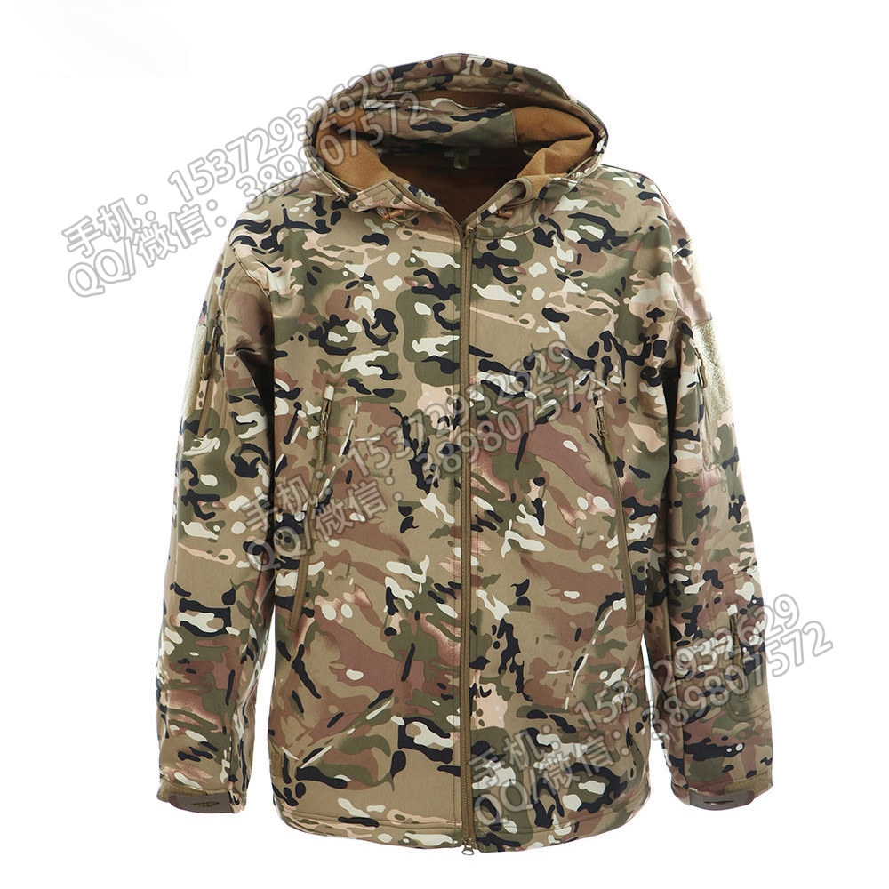 JF0771 Shark Skin Soft Shell Down Jacket - 2019 Fleece Waterproof and Warm Three-in-one Soft Shell Down Jacket details Picture