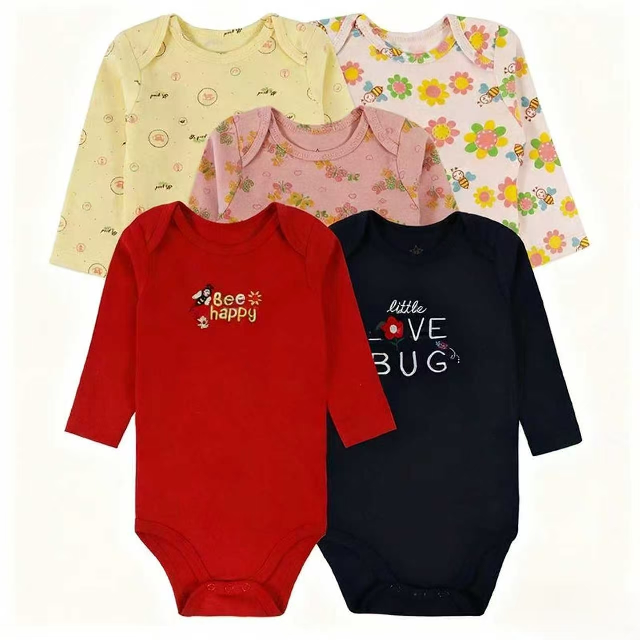 "2025 Autumn/Winter Bestsellers!" 5 sets of Class A pure cotton baby one-piece suits for 0-1 year old, warm crawling clothes for Hayi cross-border wholesale details Picture