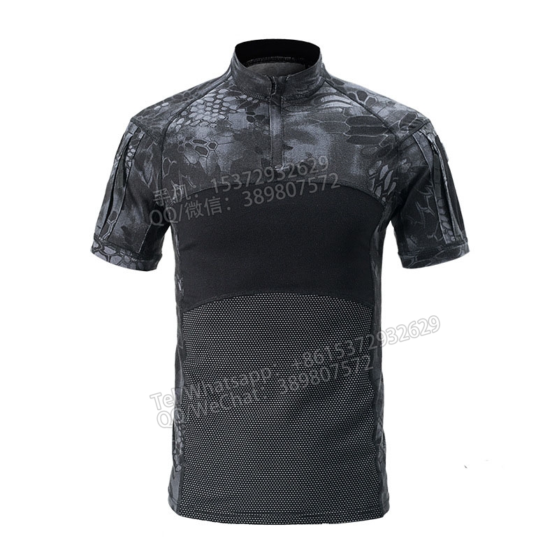 JF0721 Frog Suit - 2019 Summer New Frog Suit Short-sleeved Sports camouflage top Quick-drying T-shirt Cotton T-shirt Item Picture