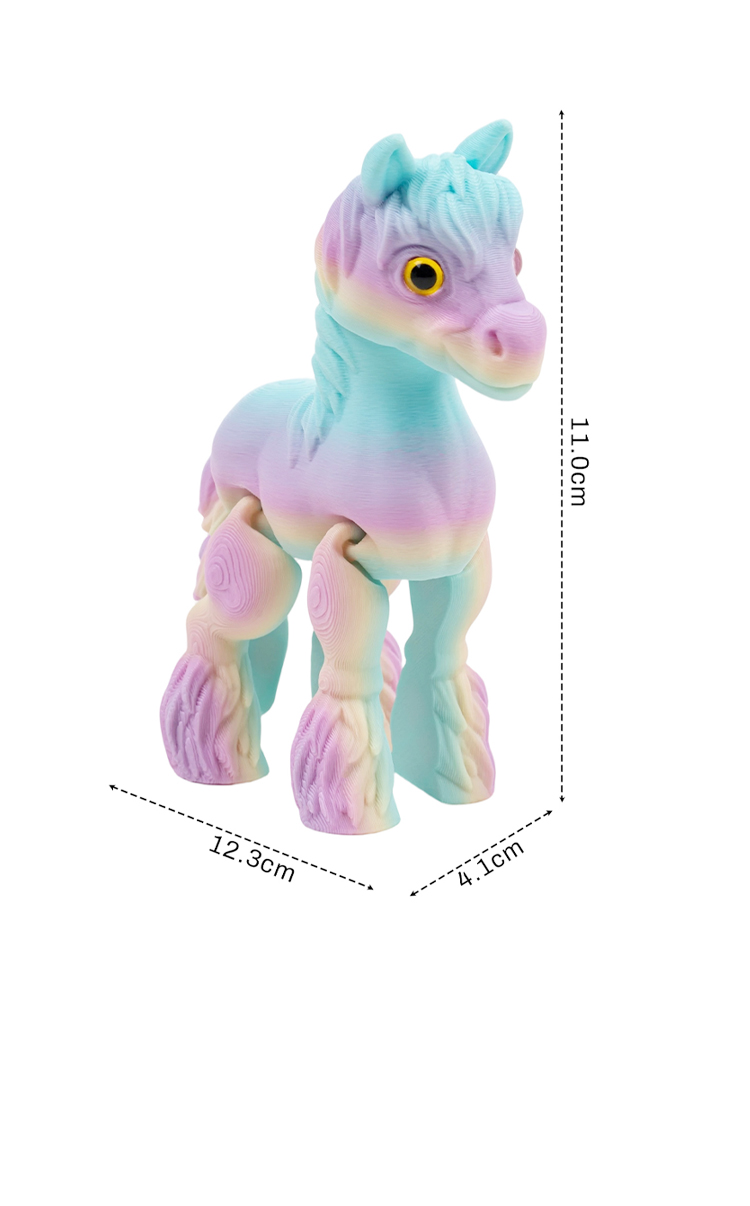 3d打印可爱小马驹关节可动动物模型桌面装饰摆件儿童玩具工艺品详情5