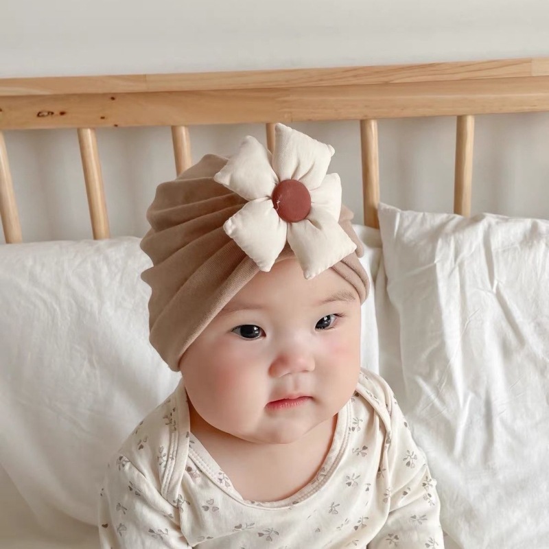 婴儿帽子秋冬纯棉婴幼儿胎帽可爱女宝宝印度帽新生儿护囟门睡觉帽 详情图7